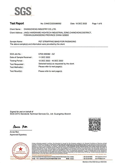 Certificado SGS
